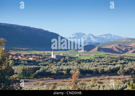 Sunrise sui monti dell'Atlante, Marocco Foto Stock