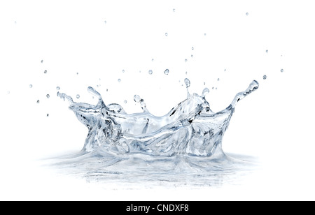 Splash acqua isolati su sfondo bianco. Foto Stock