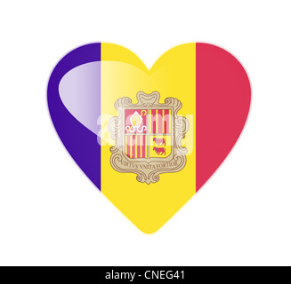 Andorra 3D a forma di cuore ad bandiera Foto Stock