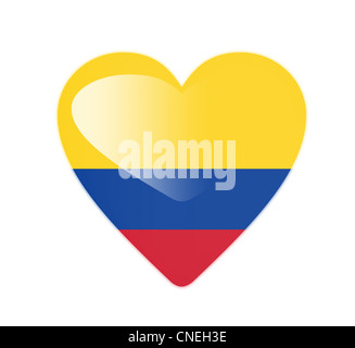 Colombia 3D a forma di cuore ad bandiera Foto Stock