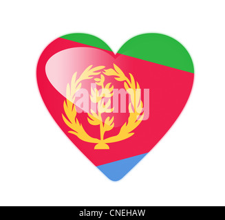 Eritrea 3D a forma di cuore ad bandiera Foto Stock