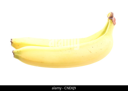 Grappolo di banane isolati su sfondo bianco Foto Stock