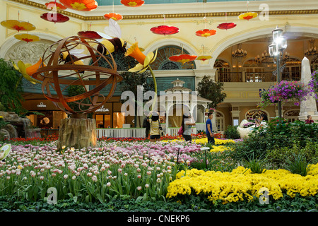 Bellagio Hotel and Casino, giardini, Conservatorio, Las Vegas, Nevada, STATI UNITI D'AMERICA Foto Stock