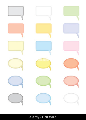 Set di vuoto discorso nuvole illustrazione Foto Stock
