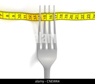 Forcella con nastro di misurazione Foto Stock