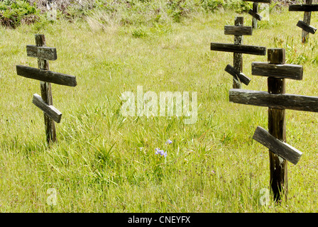 Cimitero di coloni russi a Fort Ross, Sonoma County, California, Stati Uniti d'America Foto Stock