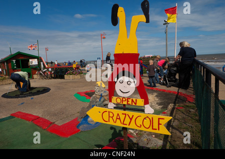 Crazy golf al mare holiday resort di Mablethorpe. Lincolnshire. Regno Unito Foto Stock