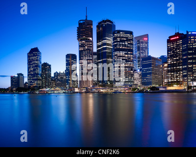 Brisbane cityscape di notte Foto Stock