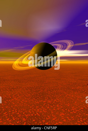 pianeta Saturno Foto Stock