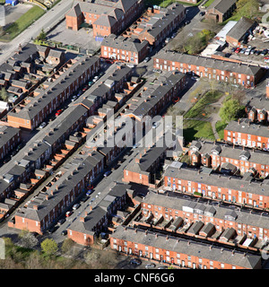 Vista aerea di alloggiamento a schiera in Oldham Foto Stock