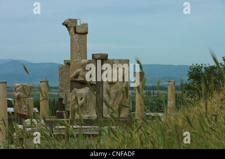 Gate di Heracles sculture in Efeso,Turchia. Antica città greca conosciuta anche come un importante centro del cristianesimo dei primi secoli Foto Stock