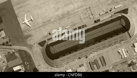 Fotografia aerea Hangar uno Moffett Field, Mountain View, California Foto Stock