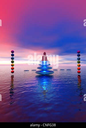 Fasi e il Buddha e i chakra Foto Stock