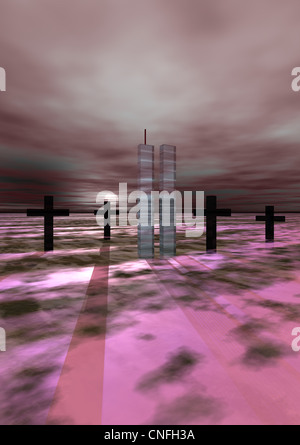 Il world trade center e cross black Foto Stock