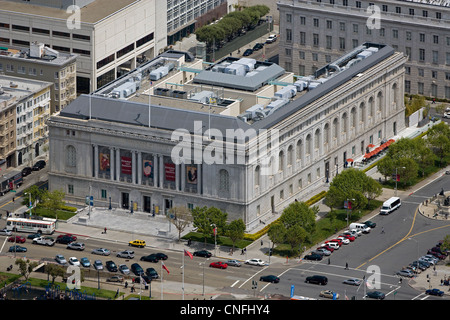 Fotografia aerea il Museo di Arte Asiatica Civic Center di San Francisco in California Foto Stock