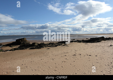 Spiaggia di sabbia dornoch scozia marzo 2012 Foto Stock