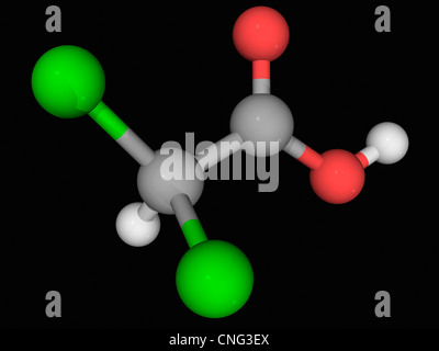 Acido dicloroacetico (DCA) molecola Foto Stock