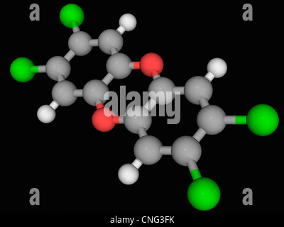 Diossina (TCDD) molecola Foto Stock