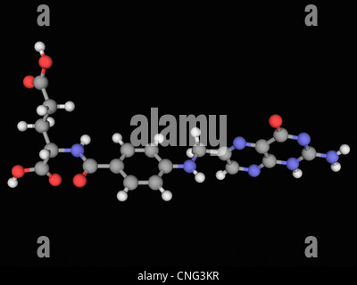 Acido folico (vitamina B9) molecola Foto Stock