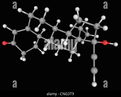 Levonorgestrel molecola di farmaco Foto Stock