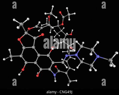 Rifampicina La molecola di farmaco Foto Stock