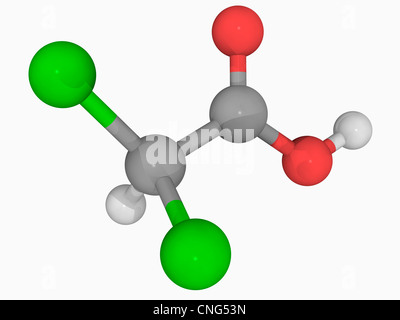 Acido dicloroacetico (DCA) molecola Foto Stock