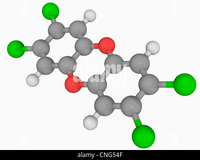 Diossina (TCDD) molecola Foto Stock