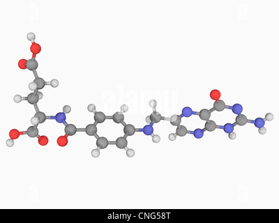 Acido folico (vitamina B9) molecola Foto Stock
