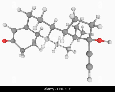 Levonorgestrel molecola di farmaco Foto Stock