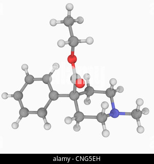 Meperidina (petidina) molecola di farmaco Foto Stock