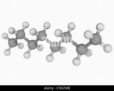Molecola di ottano Foto Stock