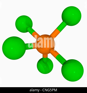 Il pentacloruro di fosforo molecola Foto Stock