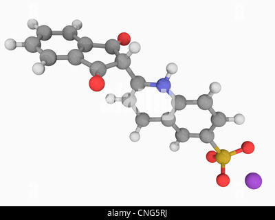 Giallo chinolina (E104) molecola Foto Stock