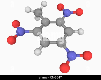 Il trinitrotoluene (TNT). molecola Foto Stock