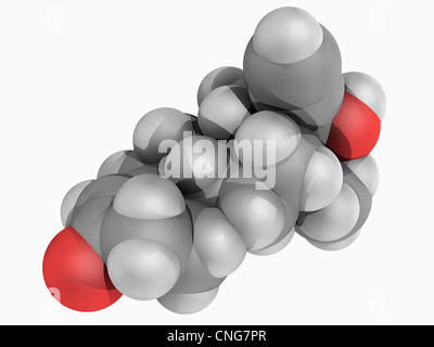 Levonorgestrel molecola di farmaco Foto Stock