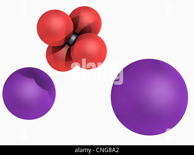 Cromato di potassio molecola Foto Stock