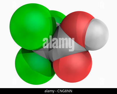 Acido tricloroacetico molecola Foto Stock