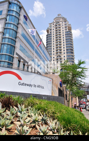 La Citibank uffici e Michelangelo Towers, Maude Street, Sandton Johannesburg, provincia di Gauteng, Repubblica del Sud Africa Foto Stock