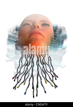 Cyborg illustrazione concettuale Foto Stock