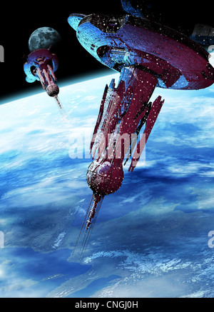Astronave aliena artwork Foto Stock