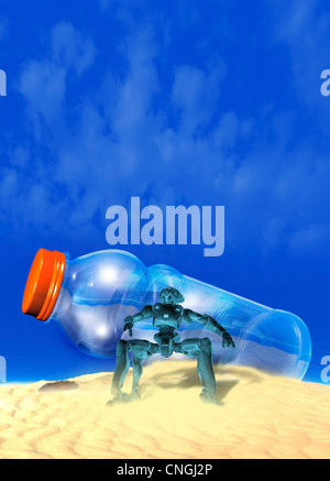 Microrobot illustrazione concettuale Foto Stock
