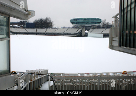 Il Lords Cricket Ground sotto la neve, Londra Foto Stock