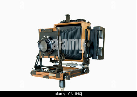 Una vecchia grande formato fotocamera sul campo Foto Stock