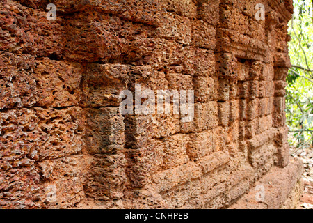 Muro di fango di un antico tempio, Kerala India Foto Stock