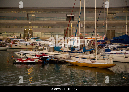 Fotografia del porto di Jaffa di notte Foto Stock