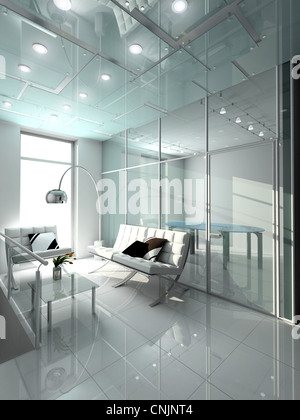 Interni moderni. 3D render. Ufficio. Design esclusivo. Foto Stock