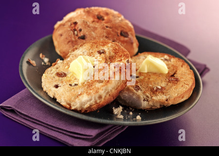 Imburrata teacakes tostato Foto Stock