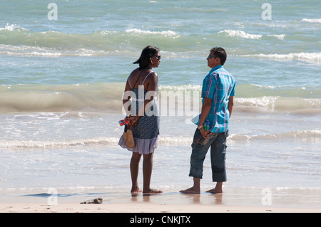 I turisti sulla spiaggia il trefolo Western Cape Sud Africa Foto Stock