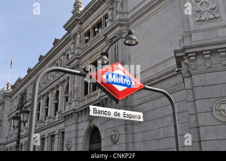 La metropolitana Banco de Espana Madrid Spagna Foto Stock