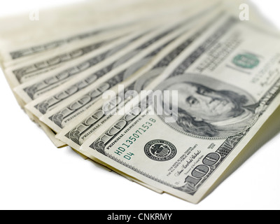 Pila di US $ 100 fatture del dollaro Foto Stock